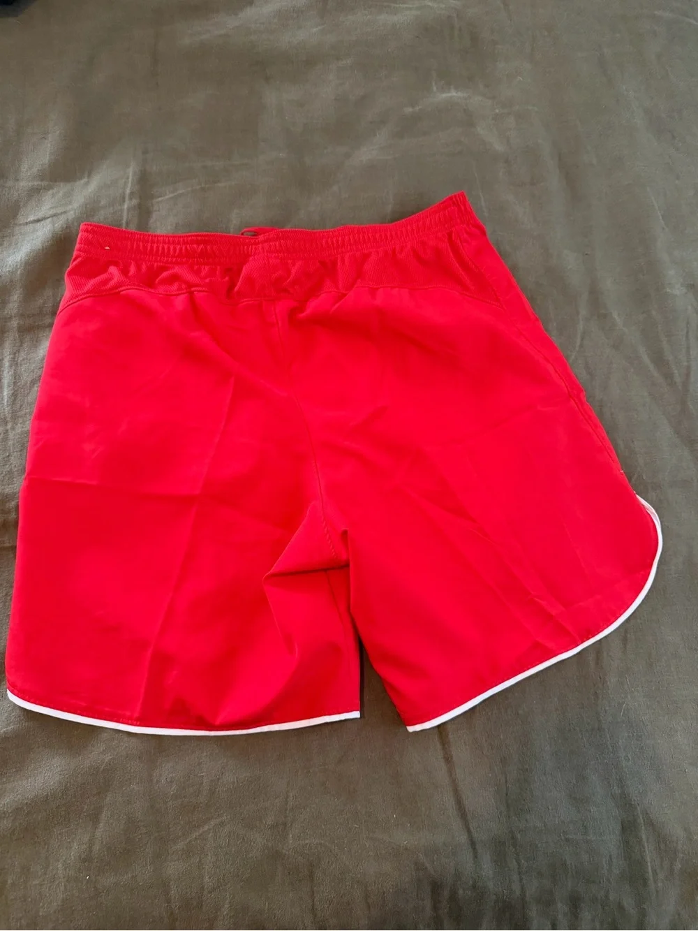 Nike Red Men's Athletic Shorts with White Trim